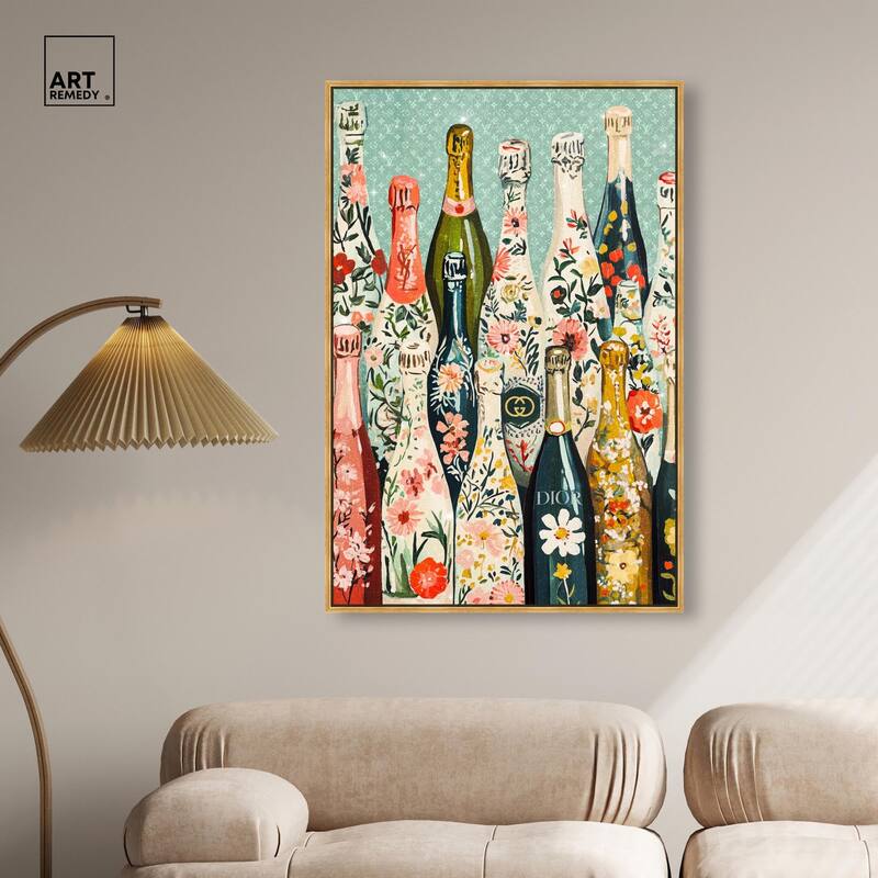 Floral Collection Bottles Canvas by Art Remedy