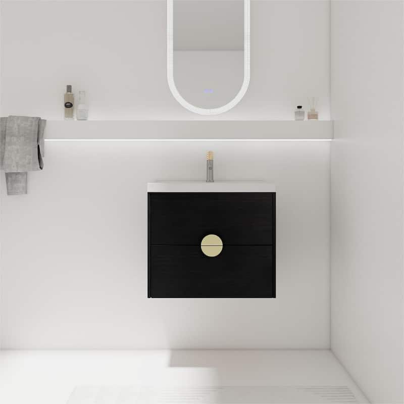 Bathroom Vanity With Sink In 24/28/30/60 Inch, Floating Bathroom Vanity With Soft Close Drawer