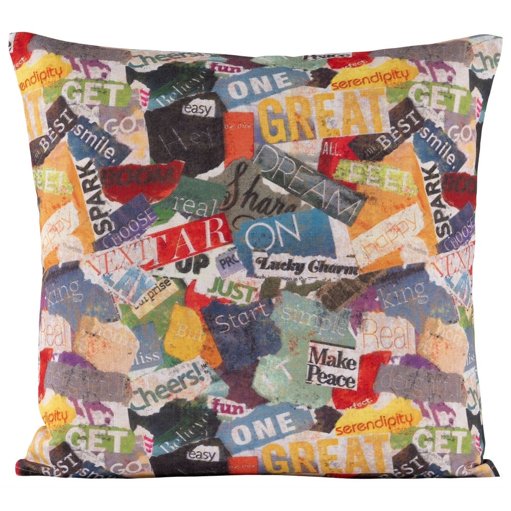 Siscovers Clippings Decoupaged Print Throw Pillow