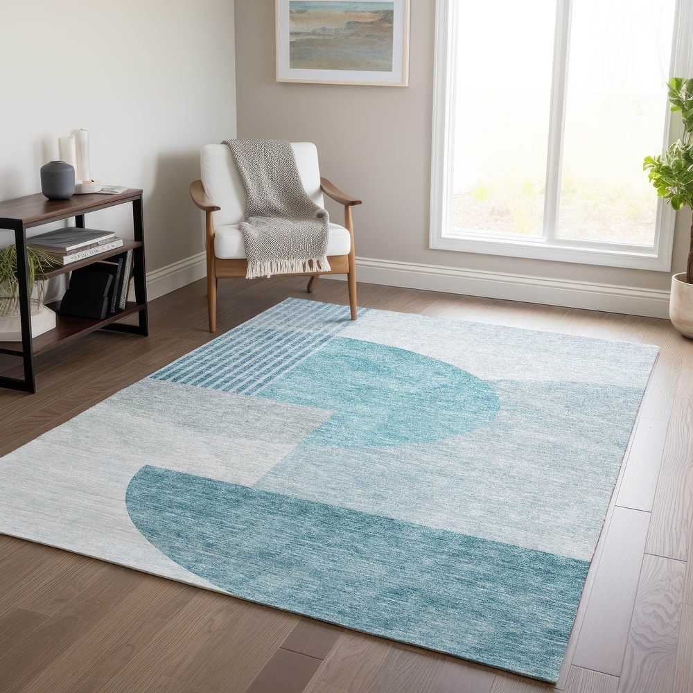 Machine Washable Indoor/ Outdoor Chantille Contemporary Modern Rug