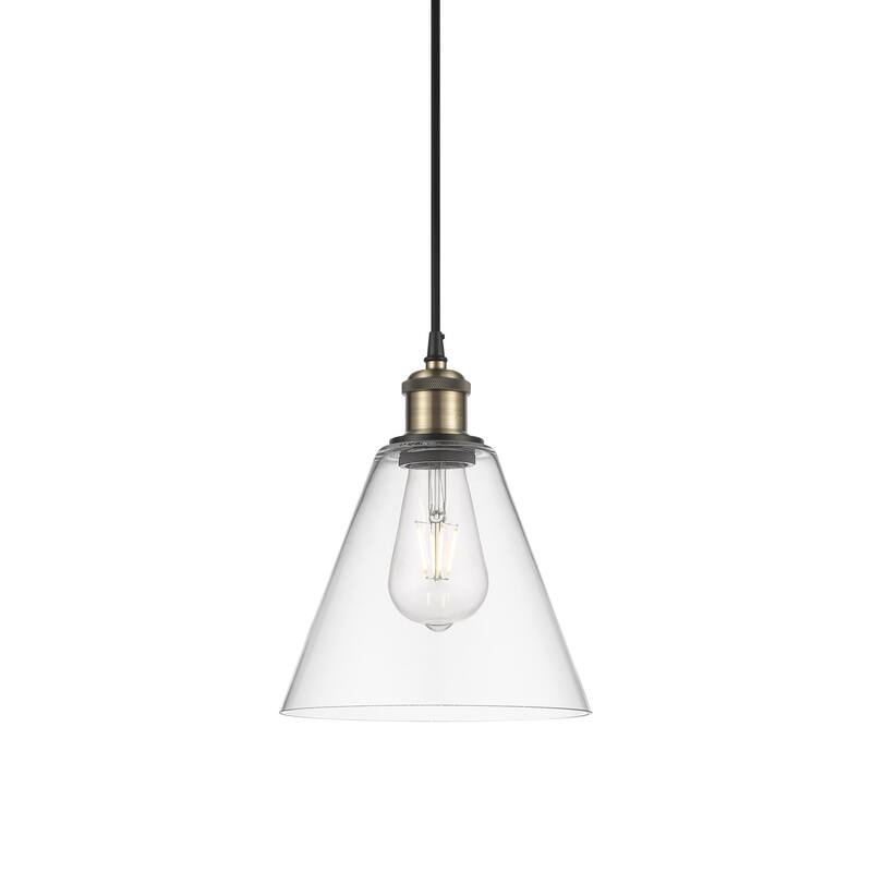Innovations Lighting 516-1P-12-8 Berkshire Pendant Berkshire 8" Wide - Black Antique Brass / Clear