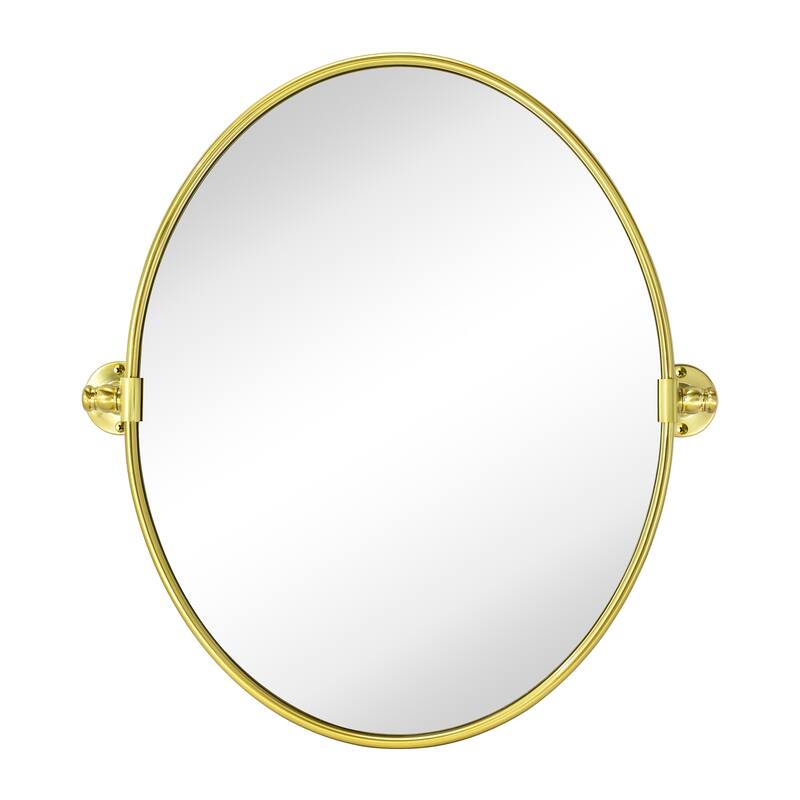Luecinda Oval Metal Wall Mirror - 24" x 22" - Brushed Gold