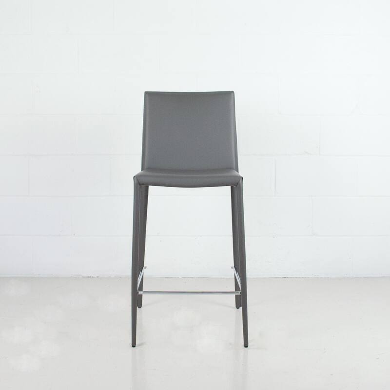 Prima Modern Leather & Metal Counter Stool - Contract Grade