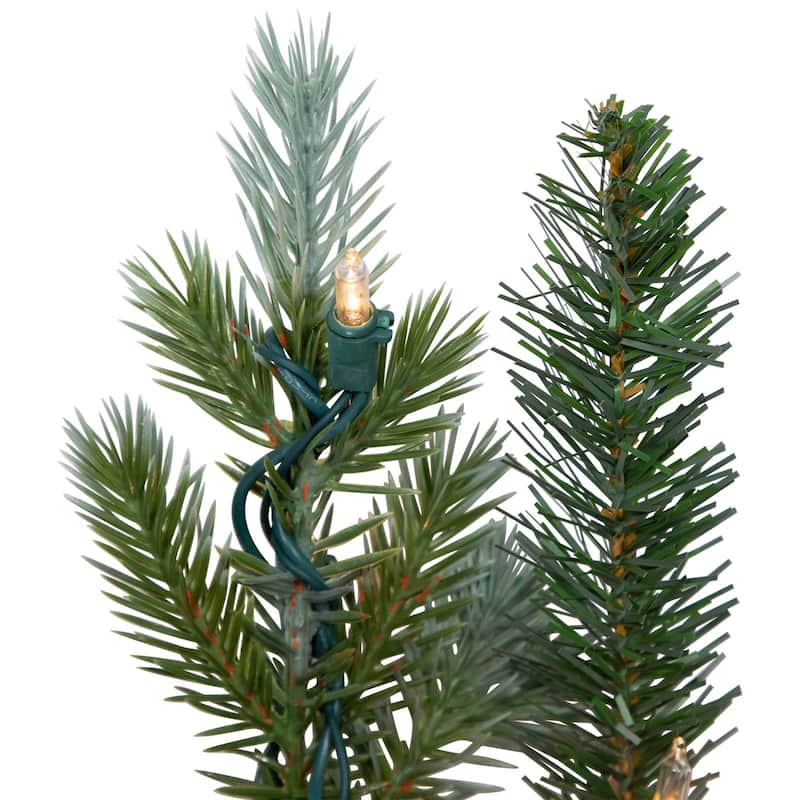 Pre-Lit Blue Spruce Artificial Christmas Wreath 36-Inch Clear Lights - 36"
