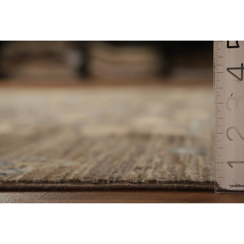 Hand Knotted Oriental 100% Wool Carpet Transitional Floral Brown Oushak Area Rug - 10' 0'' X 7' 10''