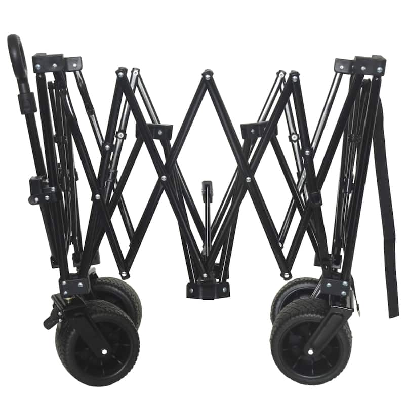 Heavy-Duty Foldable Utility Wagon - 480lbs Capacity, Patented Ultra-Stable Frame, 1:6 Space-Saving Fold & 7"All-Terrain Wheels