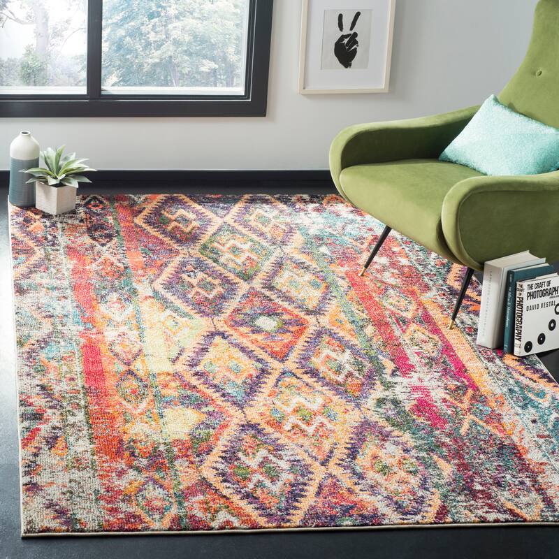 SAFAVIEH Monaco Babs Boho Rug - 5'1" x 7'7" - Purple/Orange