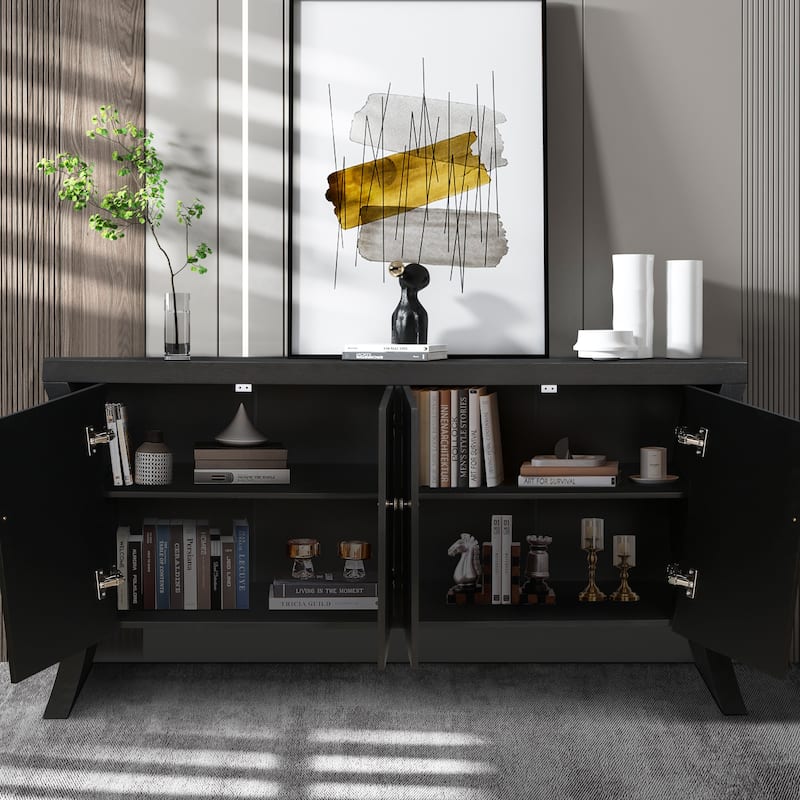 4-door Sideboard with sturdy wooden legs