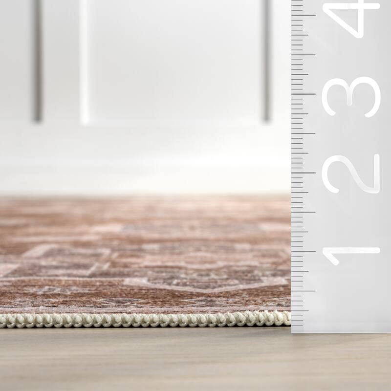 Nuloom Baylin SplashGuard Medallion Machine Washable Area Rug