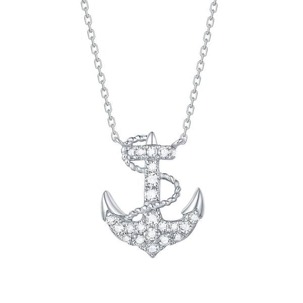 Smiling Rocks 0.23Ct G-H/VS1 Lab Grown Diamond Anchor Necklace