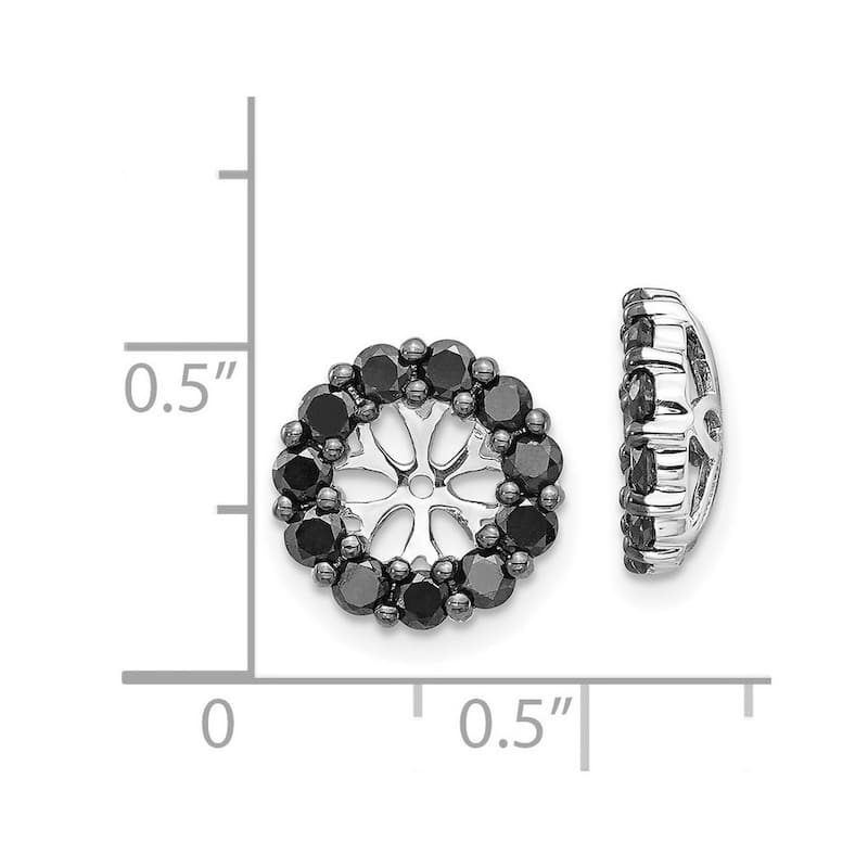 Curata 14k White Gold Black Diamond Earrings Jackets - 11x11mm Wide