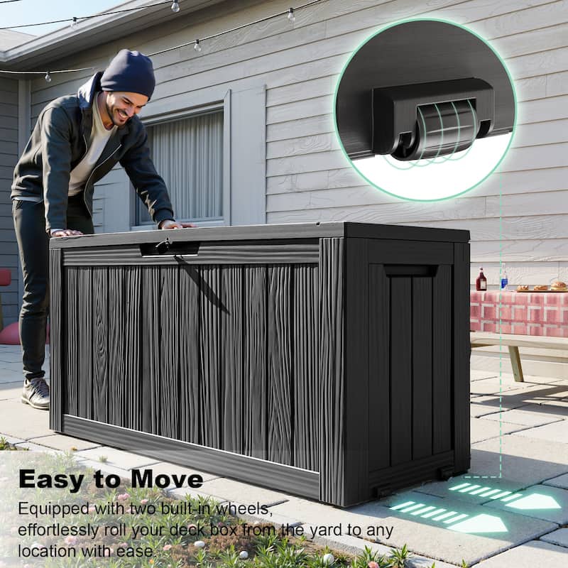 Outdoor Patio Storage Resin Lockable Deck Box