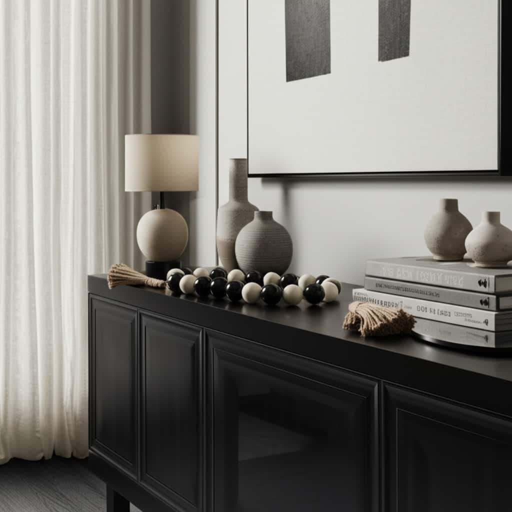 Decorative Bead Strand with Resin Spheres and Woven Jute Tassels - 46" x 3" x 3"