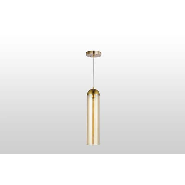 slide 2 of 12, Hydra 1 - Light Single Cylinder Glass Pendant Light Brilliant Amber