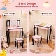 preview thumbnail 42 of 53, Costway Kids Vanity Table & Stool Set with Cute Polka Dot Print - See Details