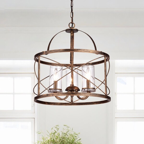 3 light outlet drum pendant