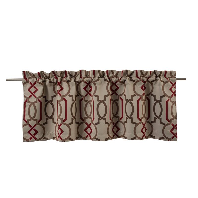 DriftAway Abigail Trellis Window Curtain Valance - 52" width x 18 " length - Red