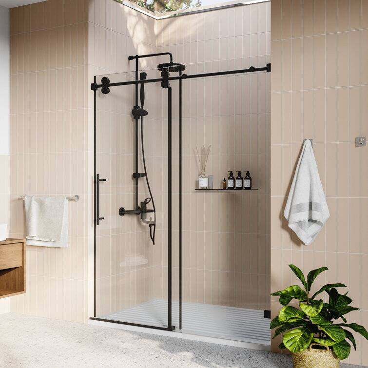 DeerValley Concord 56" - 60" W x 76" H Single Sliding Frameless Shower Door