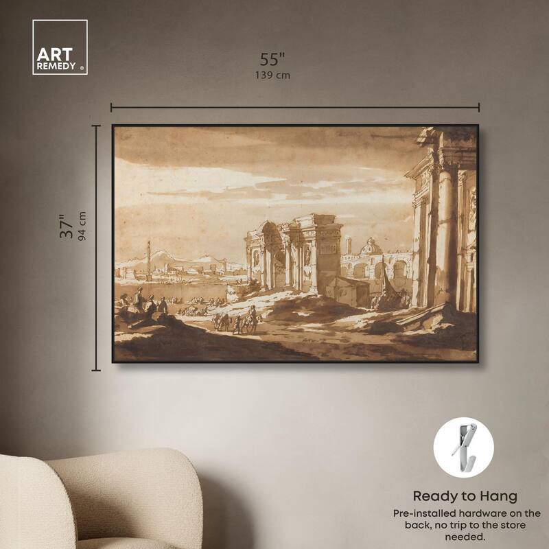 Capriccio View of Roman Ruins Canvas by Art Remedy