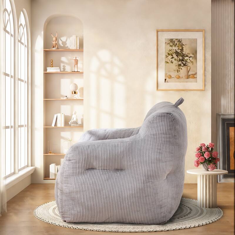 Oversized Bean Bag Chair w/Memory Foam & Armrests, Comfy for Bedroom, Living Room, or Office