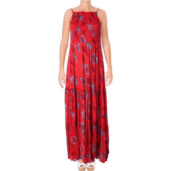 Free People Womens Garden Party Maxi Dress Floral Print Sleeveless