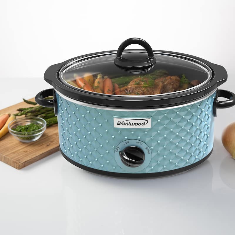 14 Cup Argyle Slow Cooker in Turquoise