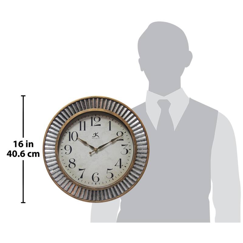 Ruche Rustic Industrial 16-inch Wall Clock by Infinity Instruments - 16 x 2 x 16