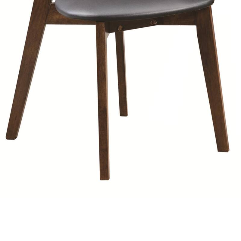 Dining Side Chair with curved Back, Brown & Black, Set of 2 - 31.25 H x 17.75 W x 21.75 L Inches