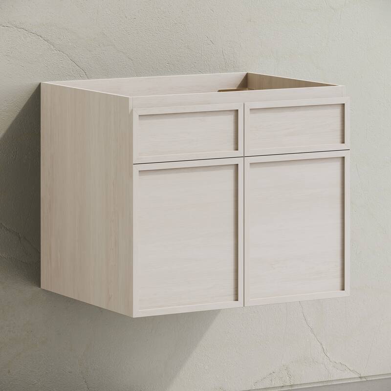 St. Tropez 24" Wall-Mounted Bathroom Vanity Cabinet Without Top In White Oak - 24