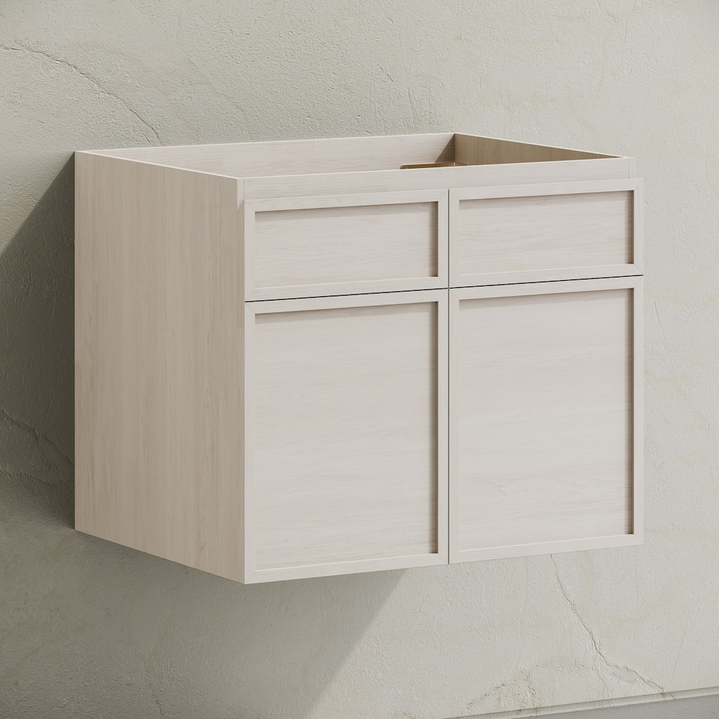 St. Tropez 24" Wall-Mounted Bathroom Vanity Cabinet Without Top In White Oak - 24