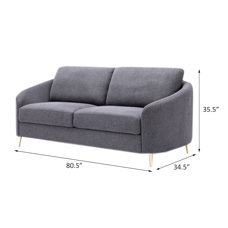 Vibrant Grey Sofa with Metal Leg