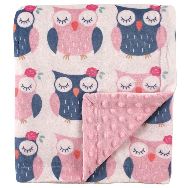 slide 1 of 1, Hudson Baby Infant Girl Plush Mink Blanket, Owls, One Size - Owls - One Size One Size - Owls