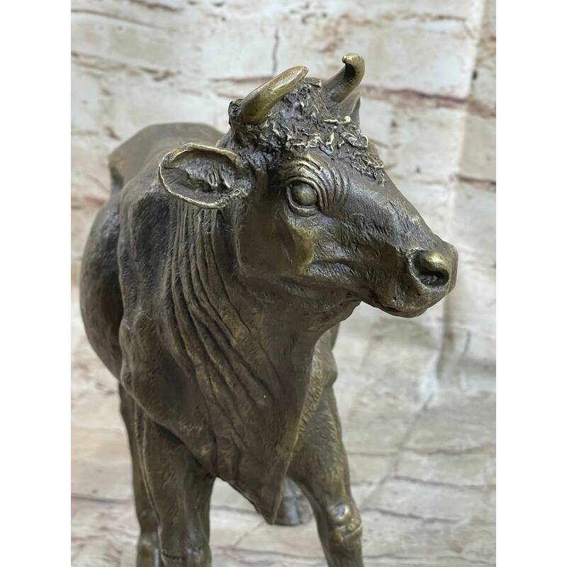 Milk Cow Cattle Bronze Statue Sculpture Figure Figurine Farm Decor 9 Inches X 11 Inches