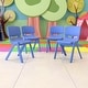 preview thumbnail 26 of 35, 4 Pack Plastic Stack School Chair with 15.5"H Seat, 3rd-7th School Chair Blue