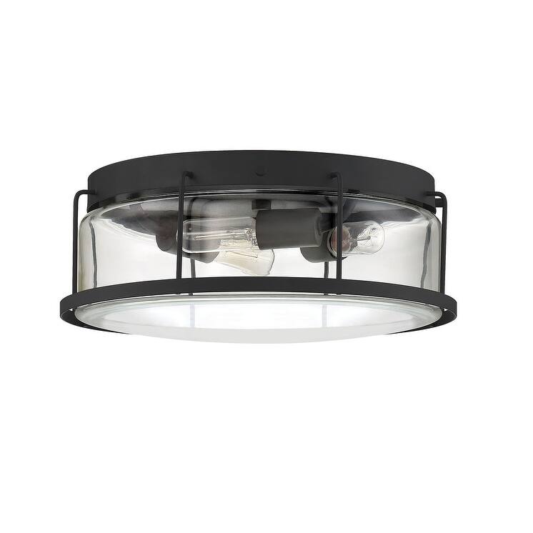 Carbon Loft Yagya Earth Black 3-light Semi-flush Mount