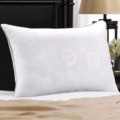 Ella Jayne MicronOne Deluxe Allergen Free Gel Fiber Filled Soft Pillow (Set of 2) - Best for Stomach Sleepers - Silver/White