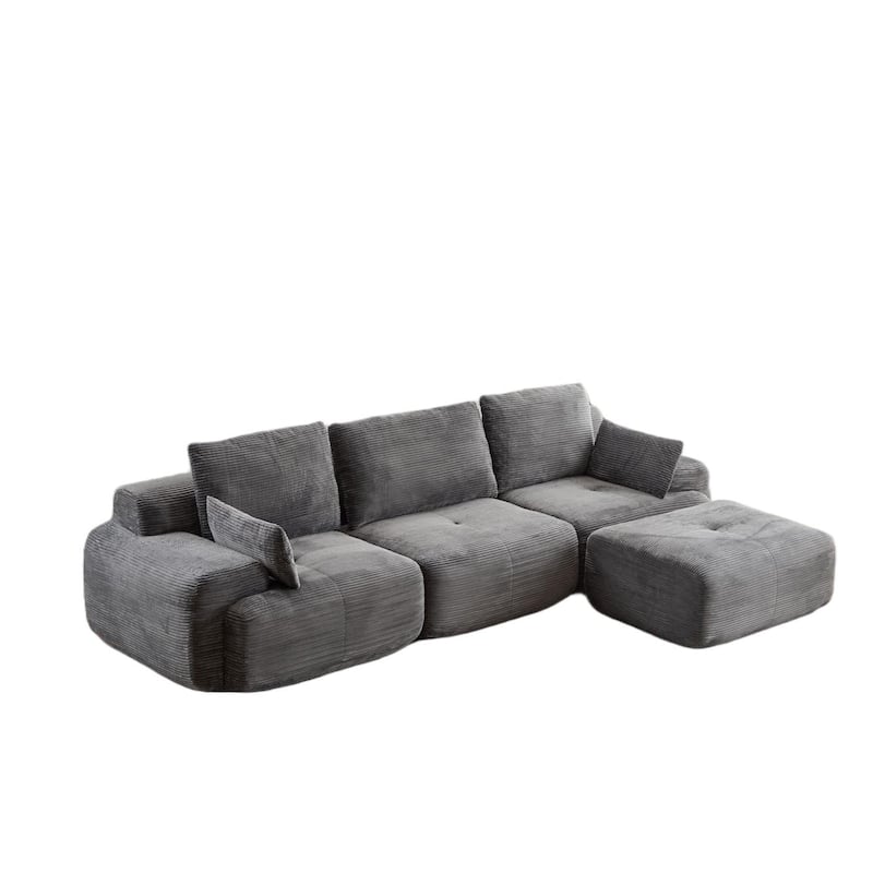 Memory Foam Compressed Sofa,Large Sectional Couches,Pet-Friendly Cloud Modular Sectional Sofa,Extra Deep Loveseat
