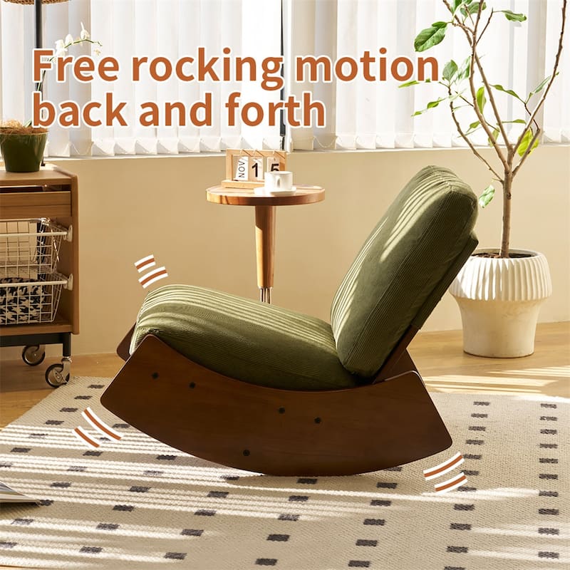 High Quality Comfortable Upholstery Solid Wood Glider Rocking Chair