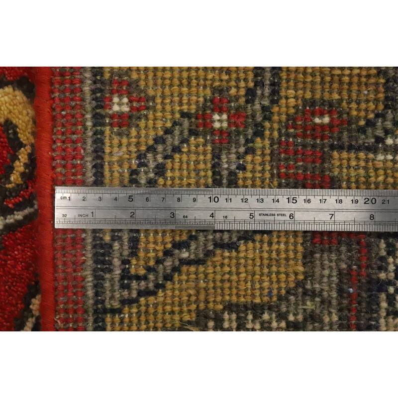 Hand Knotted Oriental 100% Wool Carpet Traditional Floral Yellow & Gold Ziegler Runner Rug - 8' 2'' X 2' 6''