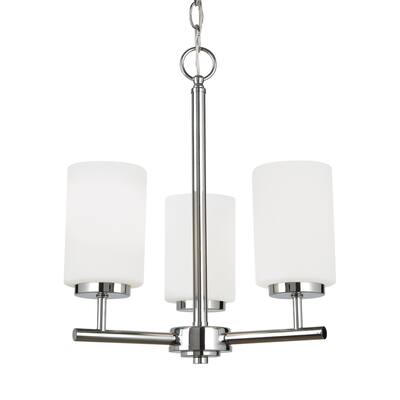 Sea Gull Oslo 3-light Cased Opal Etched Glass Chandelier