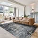 preview thumbnail 95 of 173, Gertmenian Crystal Print Soft Flat Pile Polyester Slip Resistant Washable Indoor Printed Area Rug Collection 3' 6" x 4' 6" - Kaori Charcoal - Rectangle