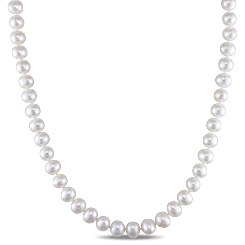 Miadora 6.5-7mm Cultured Freshwater Pearl 18" Strand with Sterling Silver Clasp