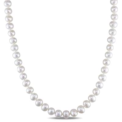 Miadora 6.5-7mm Cultured Freshwater Pearl 18" Strand with Sterling Silver Clasp