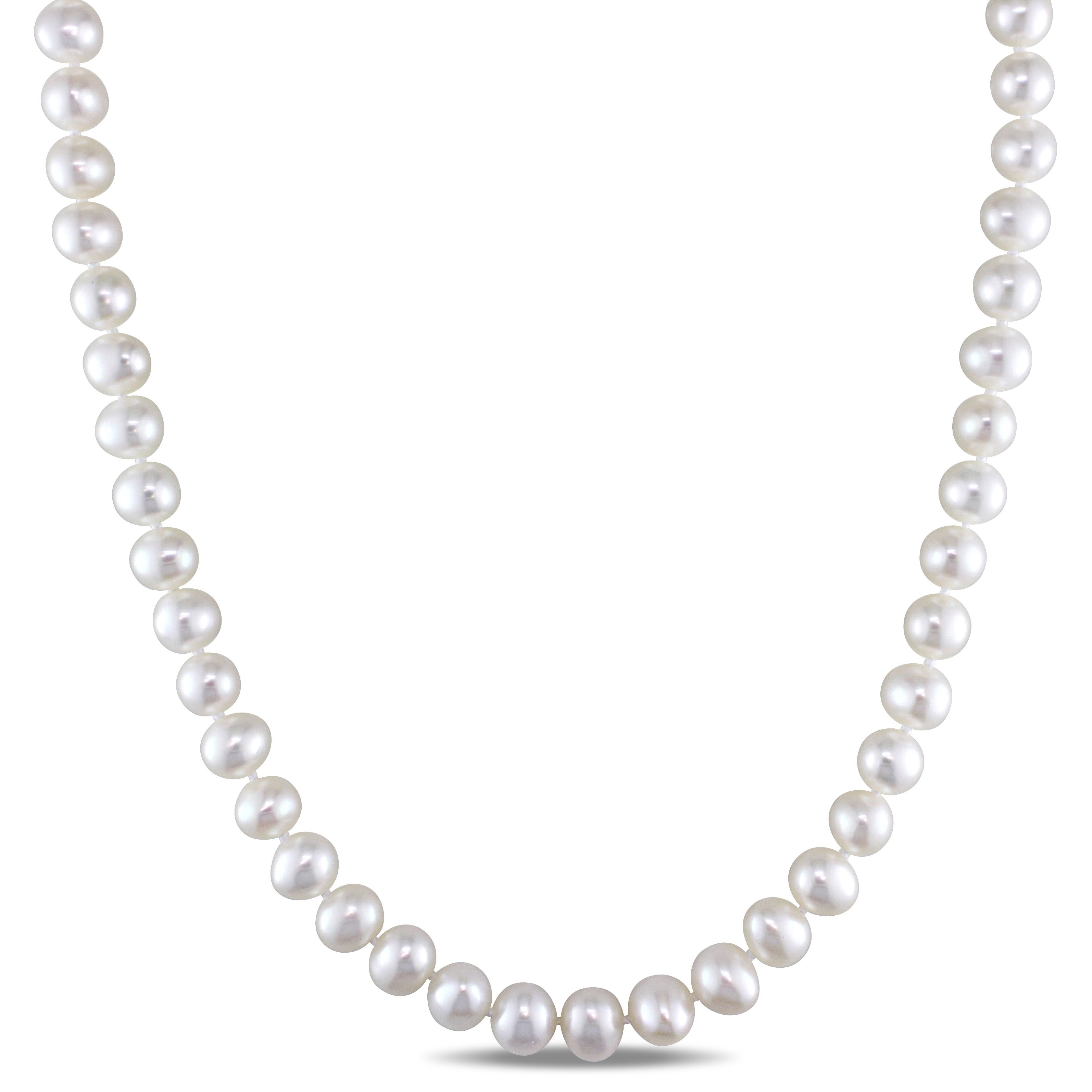 Miadora 6.5-7mm Cultured Freshwater Pearl 18" Strand with Sterling Silver Clasp