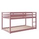 preview thumbnail 62 of 61, Stylish Twin Over Twin Floor Bunk Bed with Low Height Design for Kids' Safety, Spacious Grey Pine Wood Construction