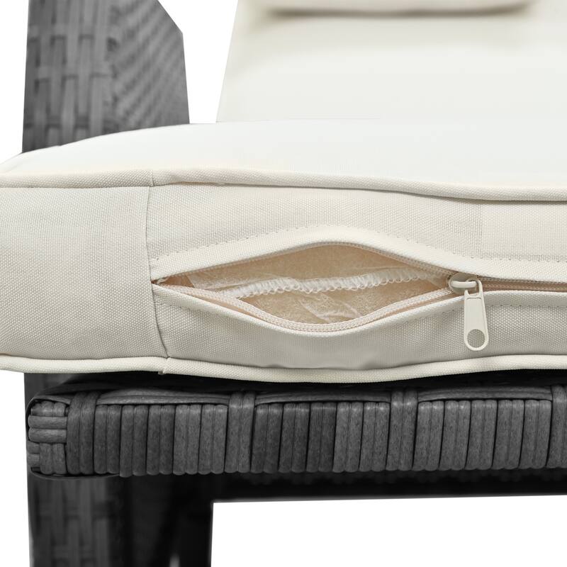 3 Pieces Outdoor Rattan Adjustable Seati Combination With Coffee Table