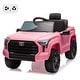 preview thumbnail 1 of 5, 12V Ride on Car for Kids, Licensed Toyota Ride on Truck Pink