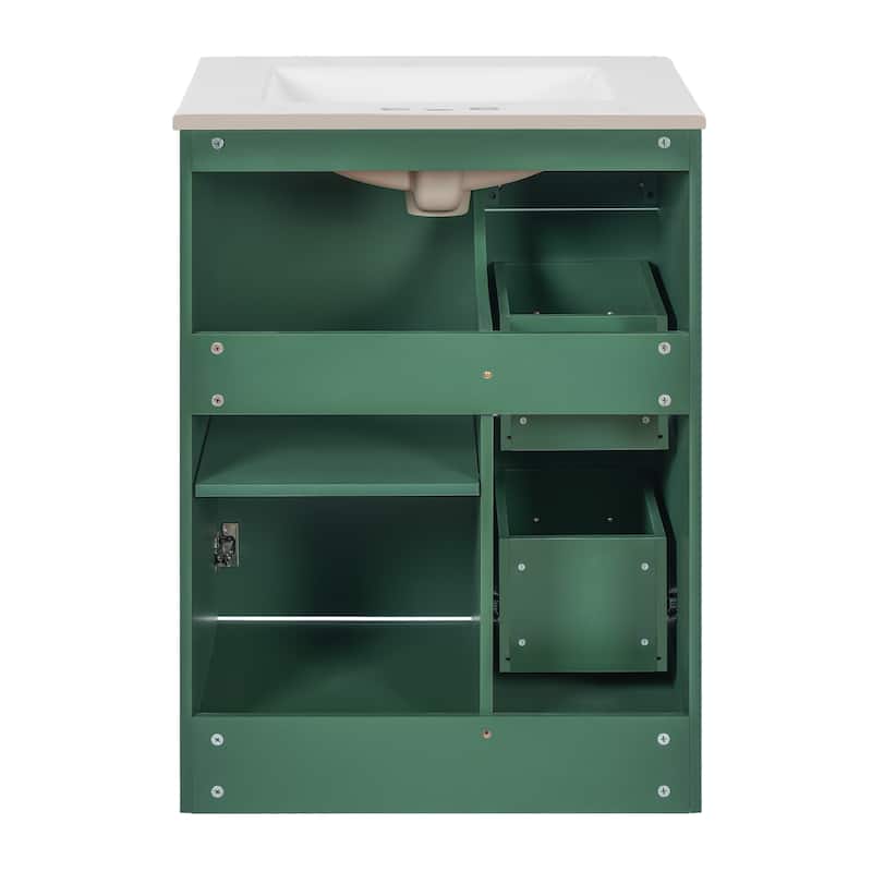 24-In Bathroom Vanity with Sink,2 Drawers and Soft-Closing Door