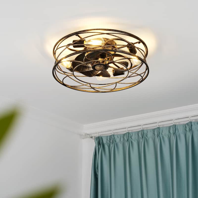 20" Farmhouse Reversible Caged Ceiling Fan - 20 Inches