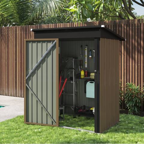 Lacoo Outdoor Storage Metal Shed Outdoor House for Backyard & Garden